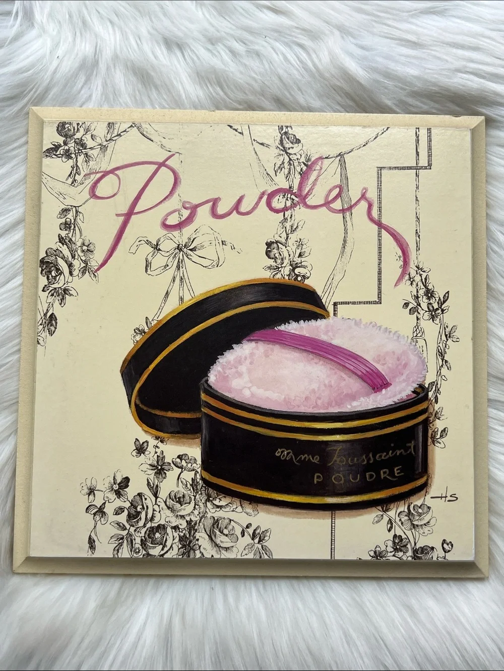 Bed Bath & Beyond Pink Lipstick & Powder Wall Art Duo